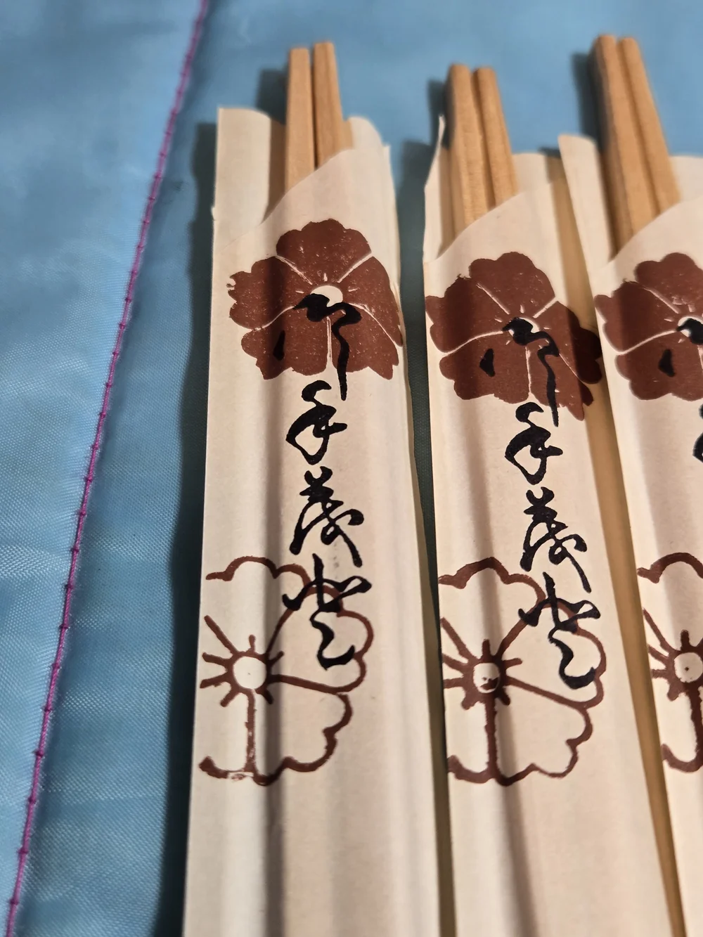 Set of 6 Bamboo Wooden Disposable Chopsticks Individually Wrapped 8